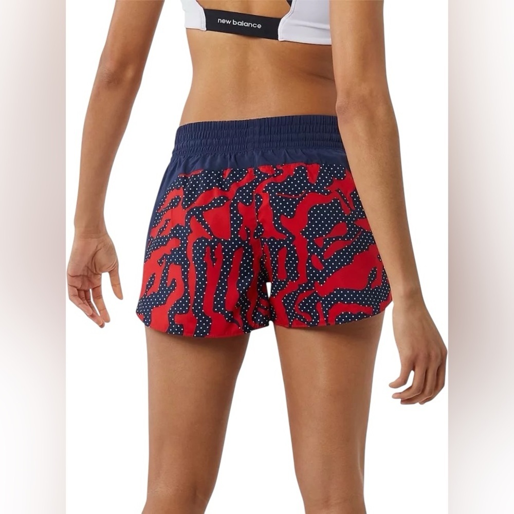 NWOT, New Balance, Accelerate 2.5” Printed Running Shorts, Size XL, Navy & Red - Picture 3 of 11